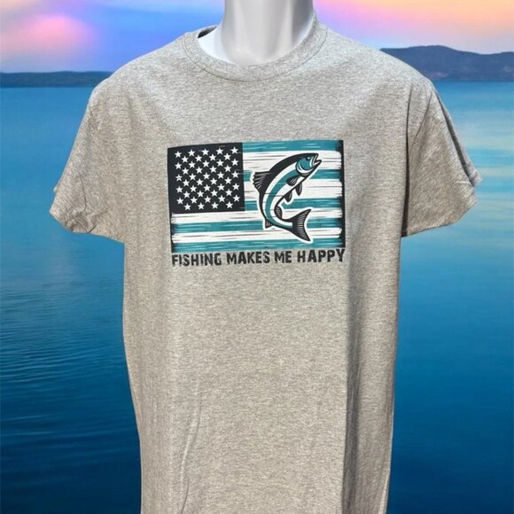 UNFAZED Men’s  Fishing Graphic T  shirt. Size M. NWOT - Picture 1 of 3